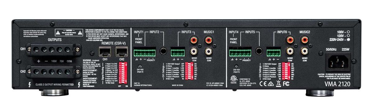 Amplificador Multi Ambiente de Audio JBL VMA2120 (2X120W)