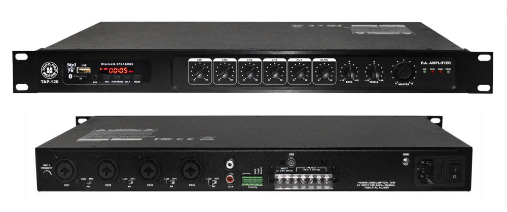 Amplificador de Sonido Ambiental TOPP PRO PAX120 120W