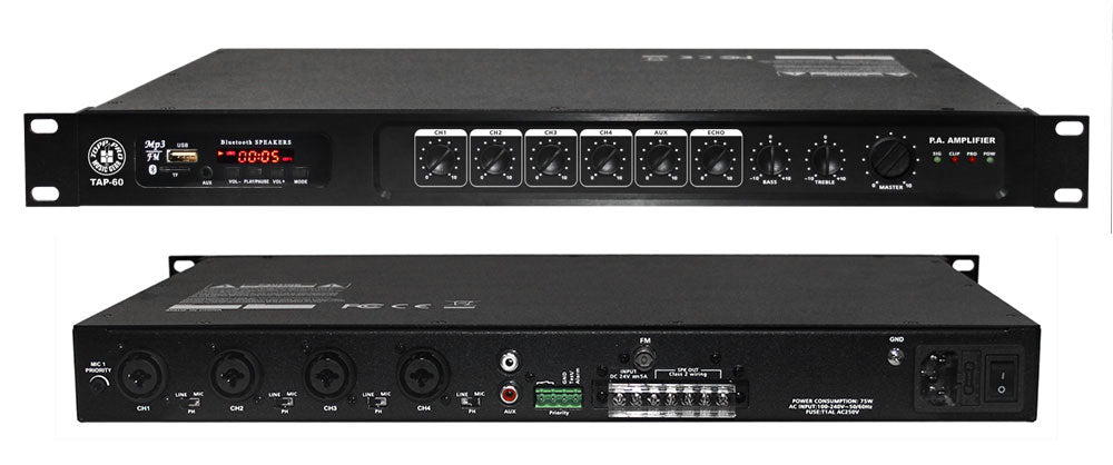 Amplificador de Sonido Ambiental TOPP PRO PAX60 60W